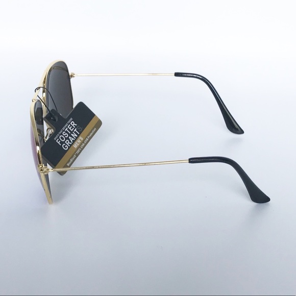 Men's Foster Grant Gold Metal Mirrored Sunglasses - Picture 4 of 8